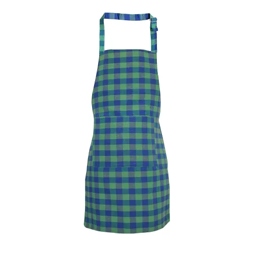 Image of GLUN Waterproof Unisex Kitchen Apron Checkered with 2 Big Size Front Centre