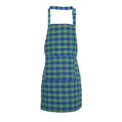 GLUN Waterproof Unisex Kitchen Apron Checkered with 2 Big Size Front Centre
