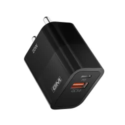 GM G+ 20W Dual Port Type C & A Mobile PD Charger | Fast Charging for Android, iPhone 16/15/14/13/12/11 Pro,Max, Samsung,
