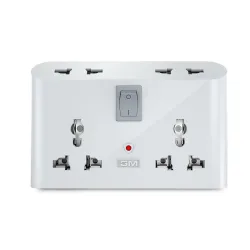 GM 3019 3 Pin Universal Multi Plug Travel Adaptor with 6 AMP for Home Applications