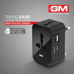 GM 3064 Universal Charger with 240V Power Output | International Travel Adapter with Port Type C - 3.1Amp and Type A - 2