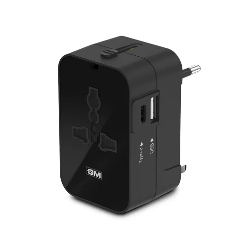 Image of GM 3064 Universal Charger with 240V Power Output | International Travel Adapter with Port Type C - 3.1Amp and Type A - 2