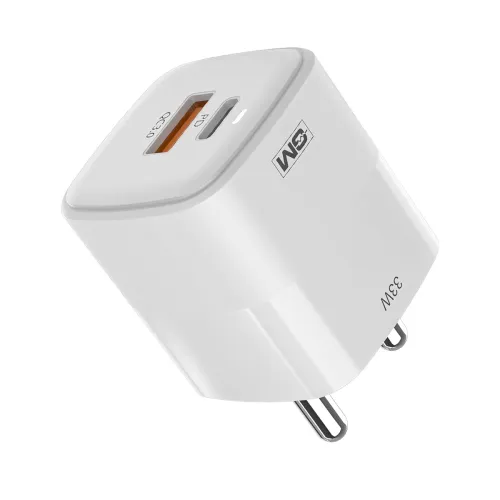 Image of GM G+ 33W Fast Charging Mobile Adapter Dual-Port Type A and Type C Adaptor 