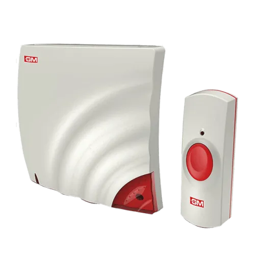 Image of GM Wave Door Bell (Wireless, 4061, White/Red)