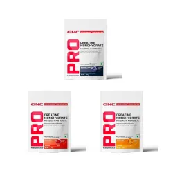 GNC Creatine Power Strength Stack | Blueberry + Cranberry + Orange Creatine Trial Combo | Strength, Hydration & Workout Performance Pack