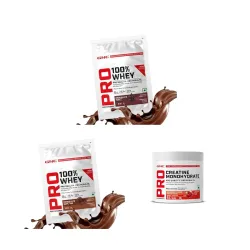 GNC Double Chocolate Berry Strength Stack Chocolate Fudge + Chocolate Supreme Whey Protein + Cranberry Creatine