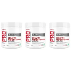 GNC Pro Performance Creatine Monohydrate Powder Set of 3