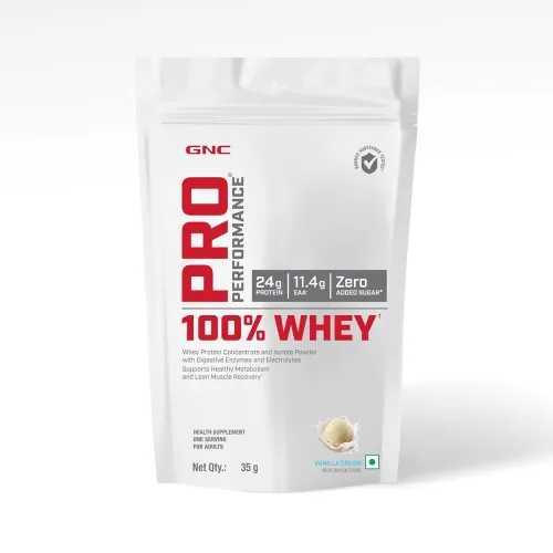 Image of GNC Pro Performance 100% Whey Protein Powder | 35 Gm | 1 Serving | Boosts Strength & Endurance | Builds Lean Muscles | F