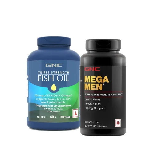 Image of GNC Triple Strength Fish Oil (60 Softgels) & GNC Mega Men Multivitamin for Men