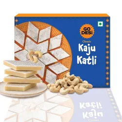 GO DESi Classic Kaju Katli - 200/180 grams | No Artificial Flavours | Rich, Nutty Taste | Sweets | Mithai