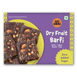 GO DESi Dry Fruits Barfi | Dates Bar | Anjeer | Khajoor | Nuts | 200 grams