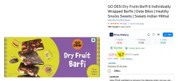 GO DESi Dry Fruits Barfi 6 Individually Wrapped Barfis