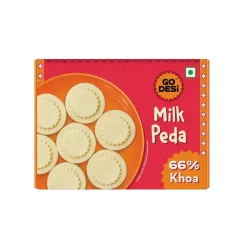GO DESi Milk Peda - 150 grams | 66% Khoa | No Artificial Flavours | Sweets | Doodh, Malai Peda