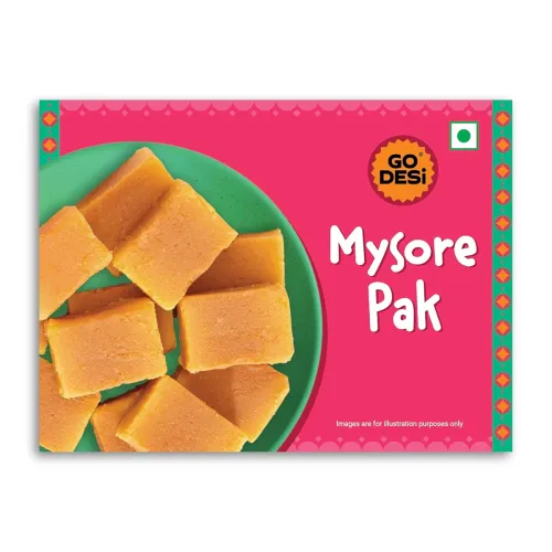 Image of GO DESi - Mysore Pak | Made with Desi Ghee | Indian Mithai | Sweets Gift Pack | 200 grams