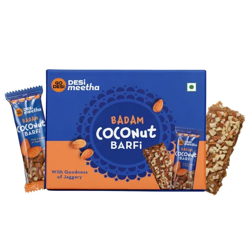Image of GO DESi - DESi Meetha Badam Coconut Barfi | 96 grams