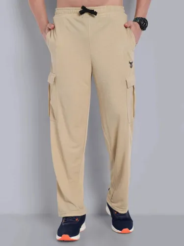Image of Go Devil  Men Printed Beige Track Pants