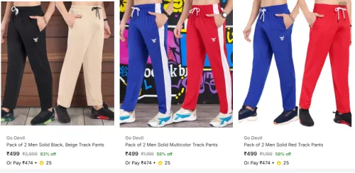 Image of Go Devil Mens Track Pants (Pack of 2) @ Flat ₹499