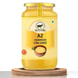Go Fresho A2 Desi Cow ghee | Vedic Bilona Method |Pure, Natural & Healthy | 1000 ml Glass Bottle