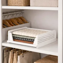 Go Hooked Foldable Wardrobe Organizer with Drawer Style Pull Out Design