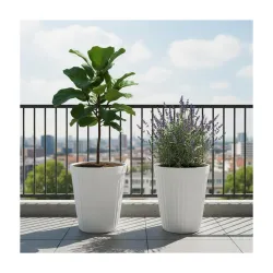 Go Hooked Plastic Planter Pot for Indoor Outdoor Plants 14 Inch Flower Pot for Home Decor, Balcony, Garden, Office – Dec