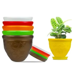 Go Hooked Plastic Planter Pots Set of 6