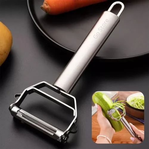 Image of Go Store 2 in 1 Stainless Steel Julienne Vegetable Peeler 