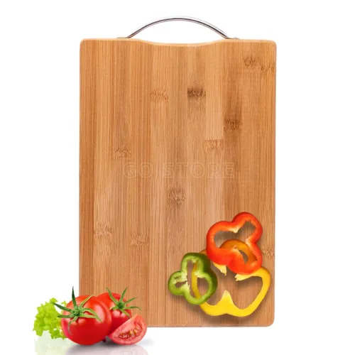 Image of Go Store Bamboo Cutting Board: Large Non-Slip with SS Handle