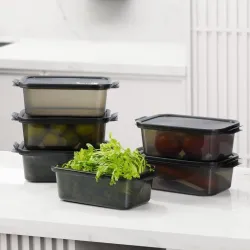 GO STORE Pack of 6 Fridge Storage Containers (1000 ML) Freezer Safe Boxes for Kitchen Meal Prep, Vegetables, Fruits, Snacks, Stackable Space Saving Organizer