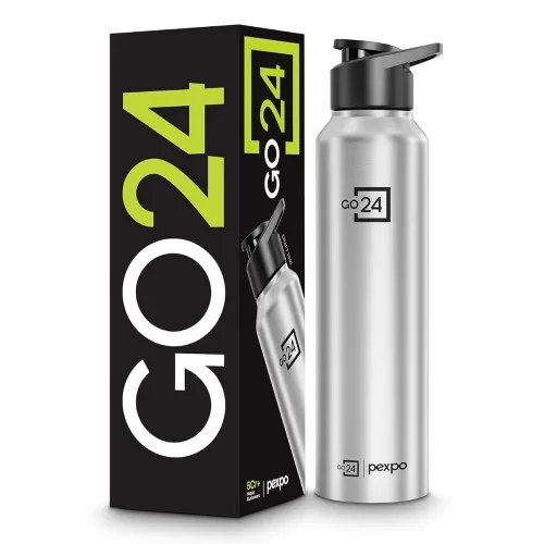 Image of Go24 Pexpo Stainless Steel Water Bottle, 1 Ltr