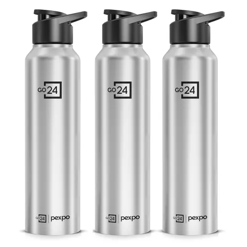 Image of Go24 pexpo Stainless Steel Water Bottle Chromo Silver 950ml