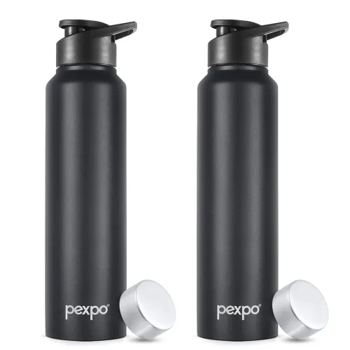 Image of Go24 pexpo Stainless Steel Water Bottle Chromo Knight Black 950ml
