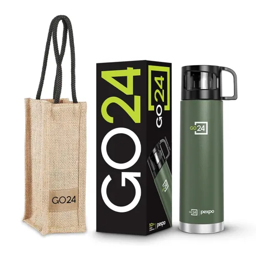 Image of Go24 pexpo Stainless Steel Water Bottle Fererro Military Green 1000ml