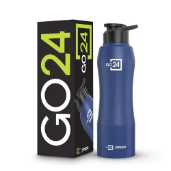 Go24 pexpo Stainless Steel Water Bottle Bistro Denim Blue 750ml