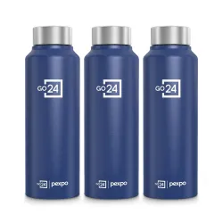 Go24 pexpo Stainless Steel Water Bottle Chromo Denim Blue 750ml