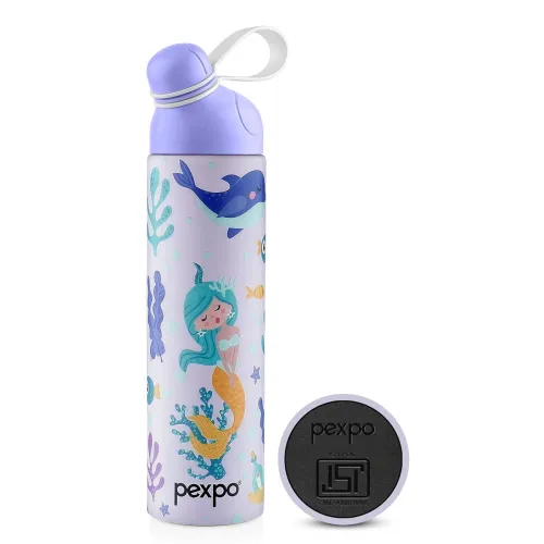 Image of Go24 pexpo Water Bottle for School Kids, ISI Certified Stainless Steel Sipper Bottle for Kids 470ml | Hot & Cold Thermos