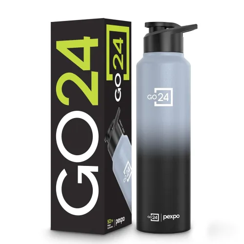 Image of Go24 pexpo Stainless Steel Water Bottle Craft Grey-Knight Black Ombre 950ml