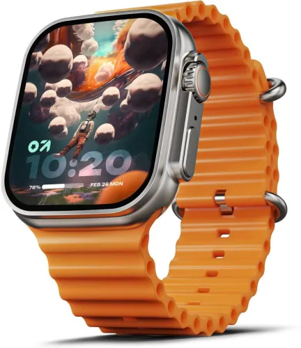 Image of GOBOULT Crown Smartwatch Orange Strap