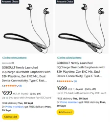 GOBOULT Newly Launched Neckband & Earbuds @ ₹699