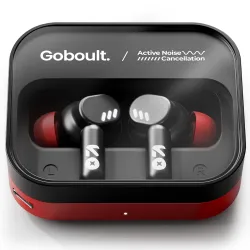 GOBOULT Newly Launched Tenet Pro with ANC TWS Earbuds, 75H Playtime, Amp App Support, 32dB ANC, Quad Mic ENC, Dual Device Pairing, 13mm Driver Ear Buds, Bluetooth 6.0 Wireless Earbuds (Crims...