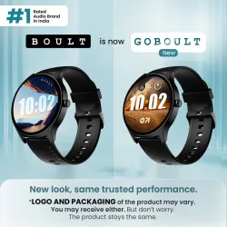 GOBOULT Rover Pro 1.43 AMOLED Display, BT Calling, 1000 Nits Brightness Smartwatch (Ash Black Strap, Free Size)