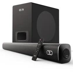 GOBOULT X120 2.1 Channel Bluetooth Soundbar with BoomX Subwoofer, 120-Watt Output Surround Sound, EQ Modes, Remote Accessibility, USB/HDMI/AUX & Optical Fiber Connectivity Sound bar (Black)