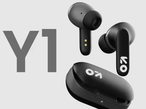 Image of Goboult Y1 with Zen ENC Mic, 50H Battery, Fast Charging, Pro+ Calling Bluetooth Headset (Black, True Wireless)