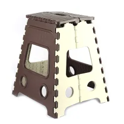 GOCART 18-Inch Folding Step Stool (Brown/Beige)