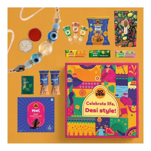 Image of GO DESi Rakhi Set For Brother - 18 Items