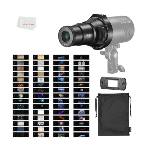 Image of Godox AK-R21 Flash Projector, Split Focalize Conical Snoot Optical Condenser with AK-S Slide Set (60pcs) for Fresnel Hea