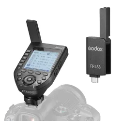 Godox FT433-C TTL Wireless Flash Trigger for Canon Camera, 433MHz 2 in 1 Flash Transmitter 32 Channels with Reciever 1/8000s HSS TTL TCM Function for AD200Pro II AD600Pro II AD600BM II, Rapid-Fire