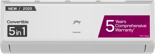 Image of Godrej 2025 Model 1.5 Ton 4 Star Split Inverter 5-In-1-Convertible Cooling, 4 Way Air Swing And Heavy Duty Cooling at Ex