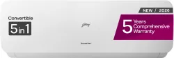 Godrej 2025 Model 1.5 Ton 3 Star Split Inverter 5-In-1 Convertible Cooling with Heavy Duty Cooling and Pure Air Filter A