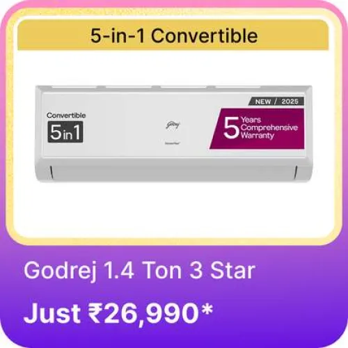 Image of Godrej 1.4 Ton 3 Star AC @ ₹26990 on Flipkart big Billion Days Sale