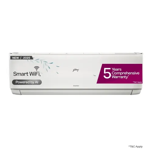 Image of Godrej 1.5 Ton 3 Star, Wi-Fi, 5 Years Comprehensive Warranty, AI Powered, 5-In-1 Convertible Cooling, 4 Way Air Swing, S